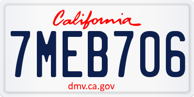 CA license plate 7MEB706