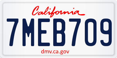 CA license plate 7MEB709