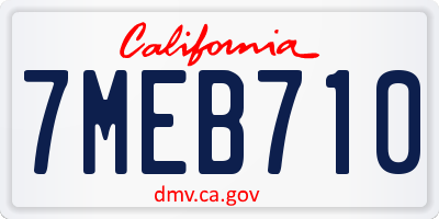 CA license plate 7MEB710