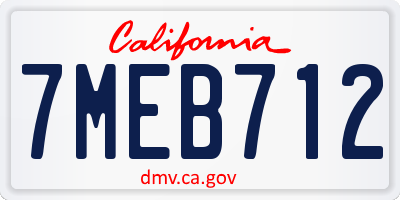 CA license plate 7MEB712