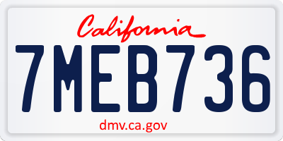CA license plate 7MEB736