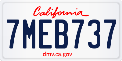 CA license plate 7MEB737