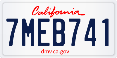 CA license plate 7MEB741