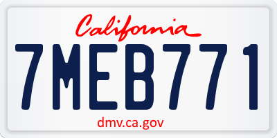 CA license plate 7MEB771
