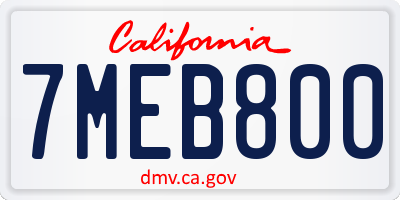 CA license plate 7MEB800