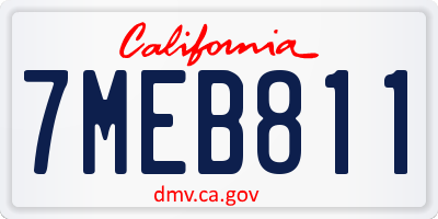 CA license plate 7MEB811