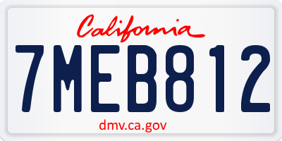 CA license plate 7MEB812