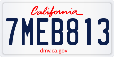 CA license plate 7MEB813