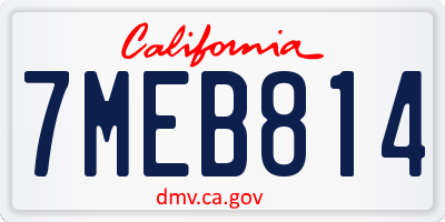 CA license plate 7MEB814