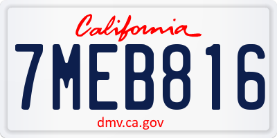 CA license plate 7MEB816
