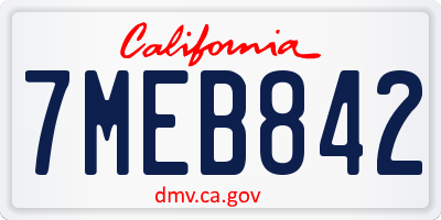 CA license plate 7MEB842