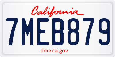 CA license plate 7MEB879