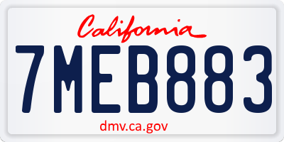 CA license plate 7MEB883