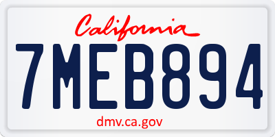CA license plate 7MEB894