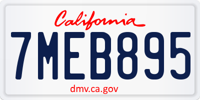 CA license plate 7MEB895