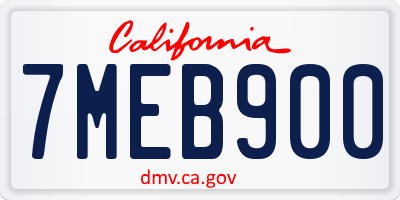 CA license plate 7MEB900