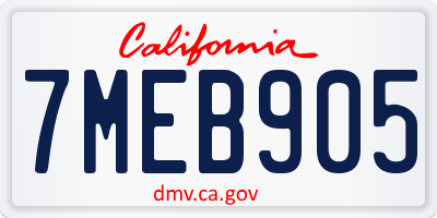 CA license plate 7MEB905
