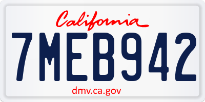 CA license plate 7MEB942