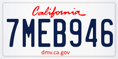 CA license plate 7MEB946