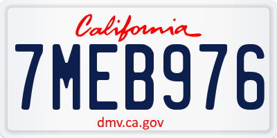 CA license plate 7MEB976