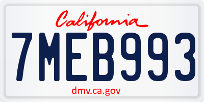 CA license plate 7MEB993