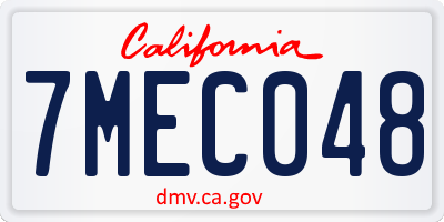 CA license plate 7MEC048
