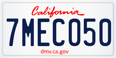 CA license plate 7MEC050