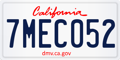CA license plate 7MEC052