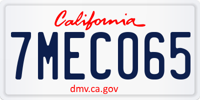CA license plate 7MEC065