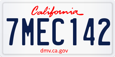 CA license plate 7MEC142