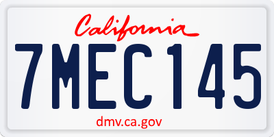 CA license plate 7MEC145