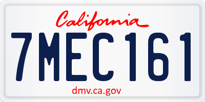 CA license plate 7MEC161