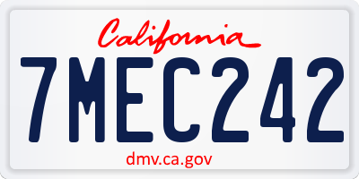CA license plate 7MEC242
