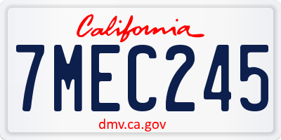 CA license plate 7MEC245
