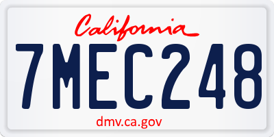 CA license plate 7MEC248