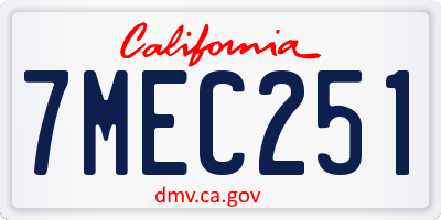 CA license plate 7MEC251