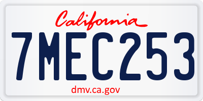 CA license plate 7MEC253