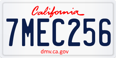 CA license plate 7MEC256