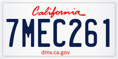 CA license plate 7MEC261