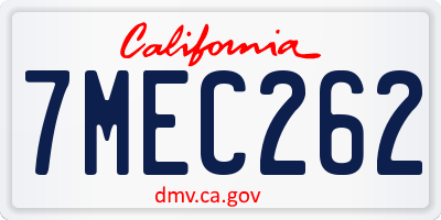 CA license plate 7MEC262