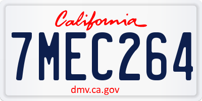 CA license plate 7MEC264
