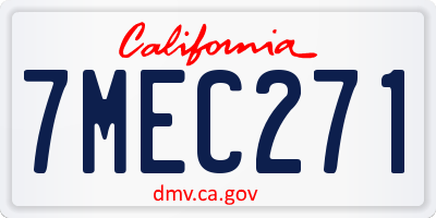 CA license plate 7MEC271