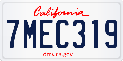 CA license plate 7MEC319