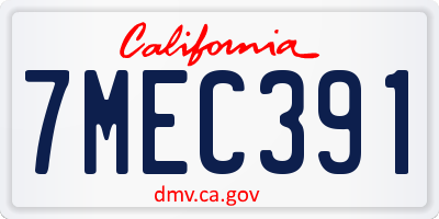 CA license plate 7MEC391