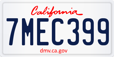 CA license plate 7MEC399