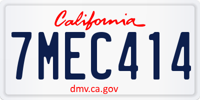 CA license plate 7MEC414