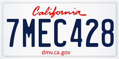 CA license plate 7MEC428