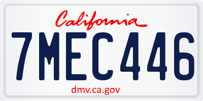 CA license plate 7MEC446