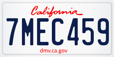CA license plate 7MEC459
