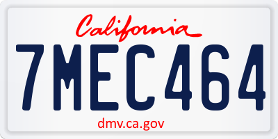 CA license plate 7MEC464